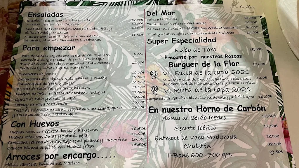 Menu_Restaurante Gastrobar De la Flor_Almuñécar_image_2