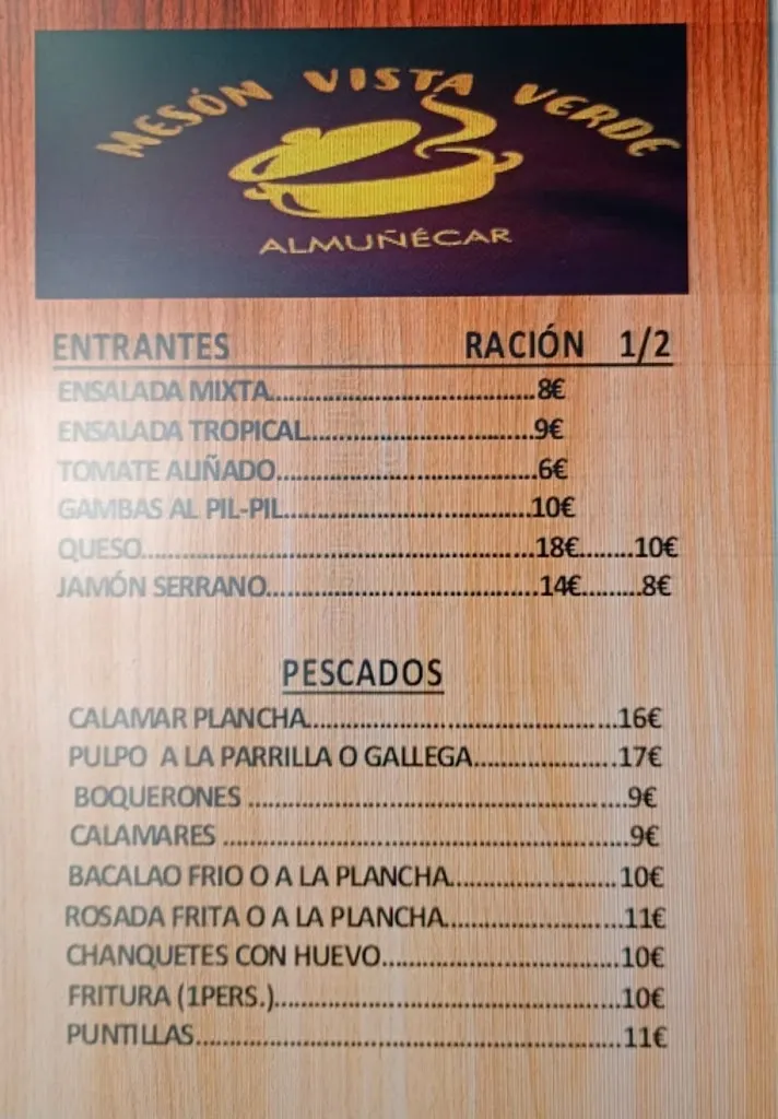 Menu_Meson Vista Verde_Almuñécar_immagine_3