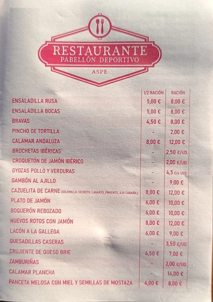 Menu_Bar Restaurante Pabellón Deportivo_Aspe_image_2
