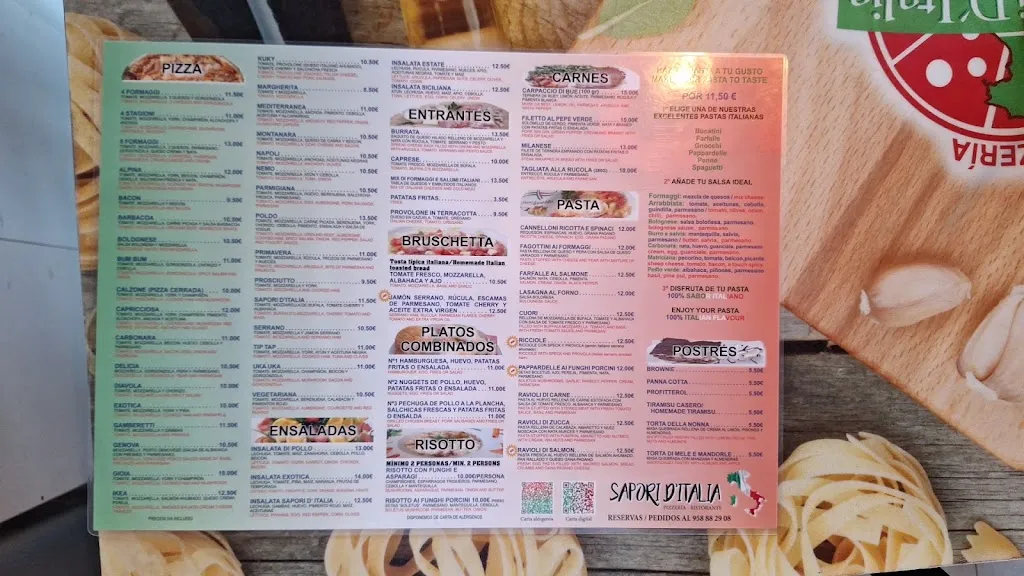 Menu_Pizzeria Sapori D'Italia_Almuñécar_image_2