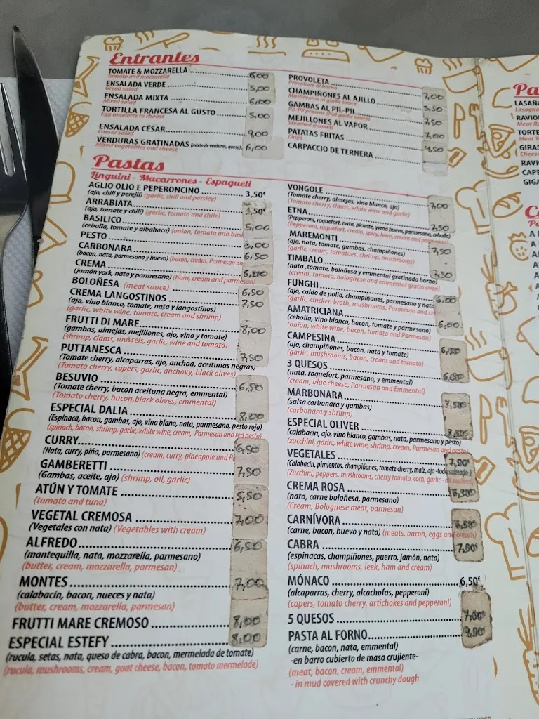 Menu_Restaurante New little italy_Almuñécar_image_1