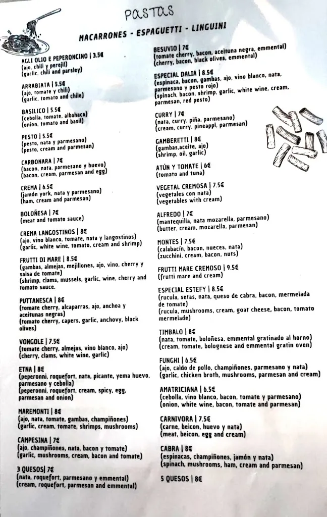 Menu_Restaurante New little italy_Almuñécar_image_2