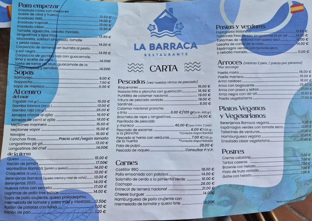 Menu_Restaurante La Barraca - Cantarriján_Almuñécar_image_1