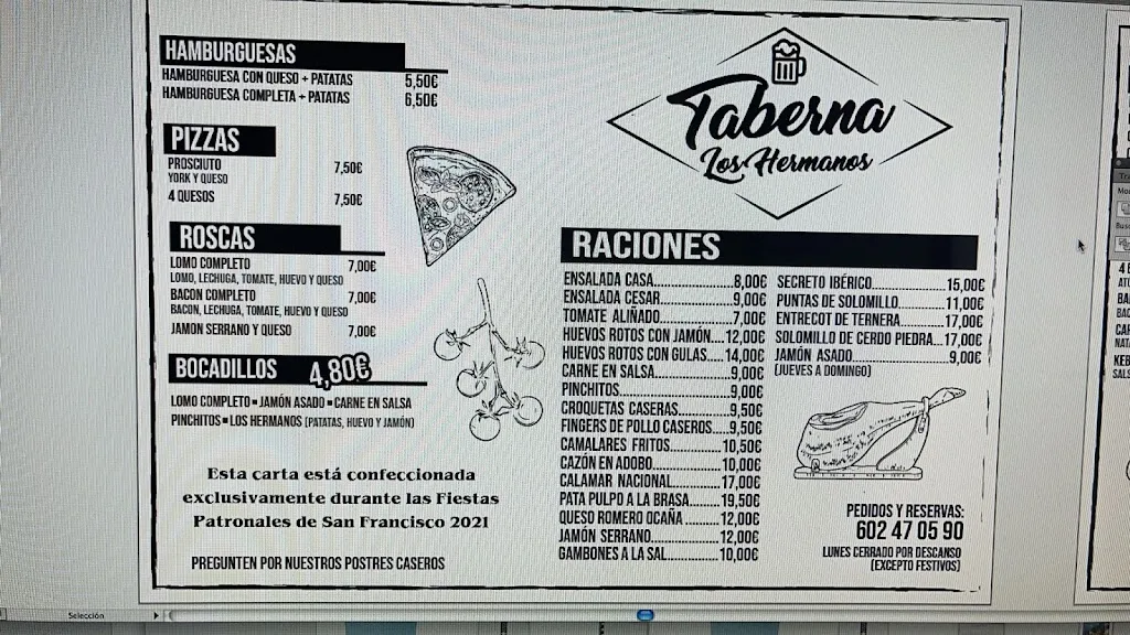 Menu_Taberna Los hermanos_Cájar_image_1