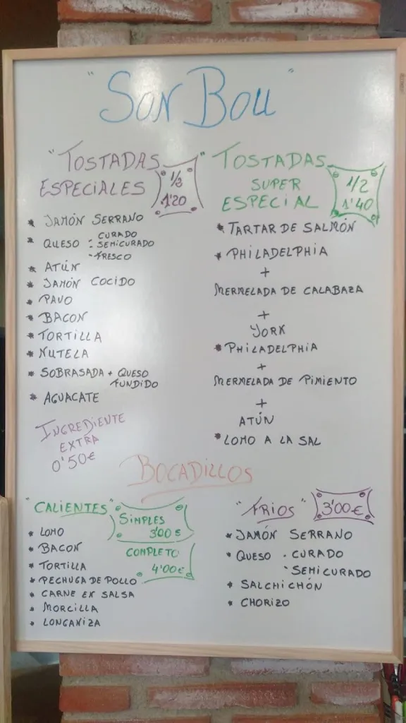 Menu_Son Bou Cafetería/ Restaurante_Atarfe_immagine_1