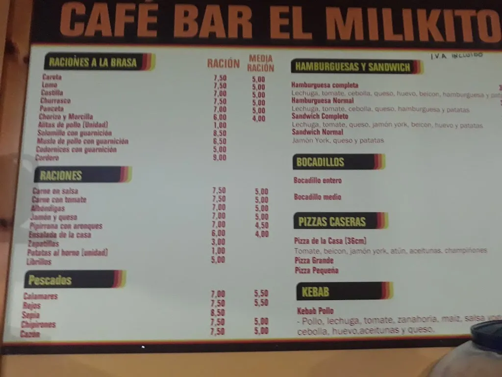 Menu_El Milikito_Caniles_image_1