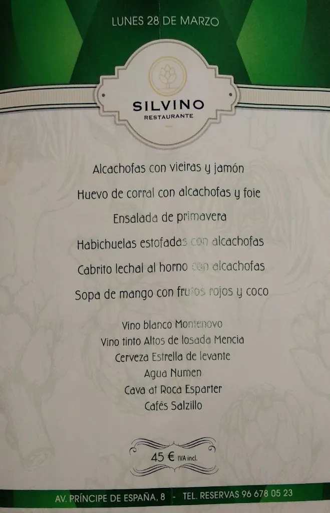 Menu_Silvino Restaurante_Almoradí_immagine_2