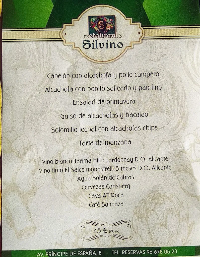 Menu_Silvino Restaurante_Almoradí_immagine_3