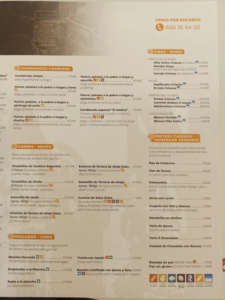 Menu_Bar El Molino de la Cerrada_Castril_image_2