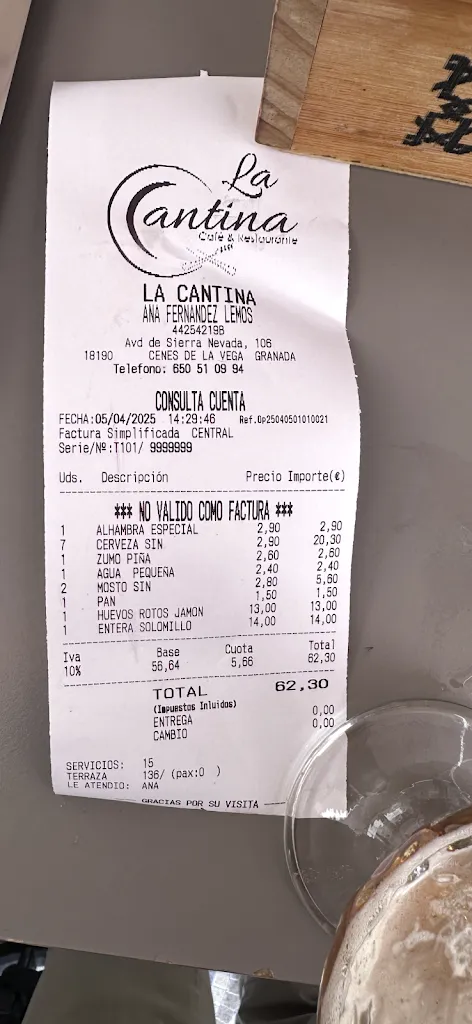 Juan José Serrano Díaz_Restaurante, Bar La Cantina_Cenes de la Vega_review