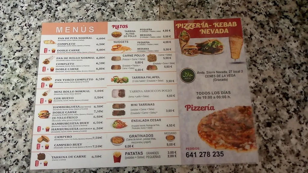 Menu_Pizzeria & Kebab NEVADA_Cenes de la Vega_image_2