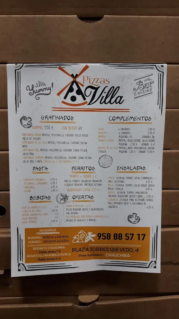 Menu_Pizzas Villa_Chauchina_immagine_3