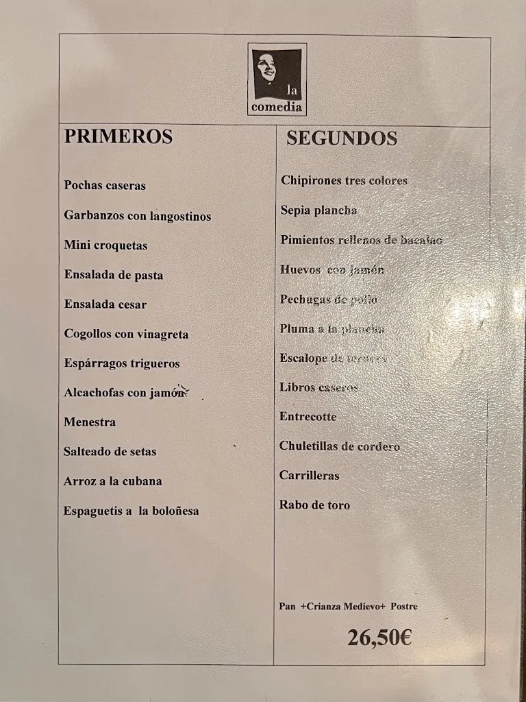 Menu_Bar restaurante La Comedia_Calahorra La_immagine_1