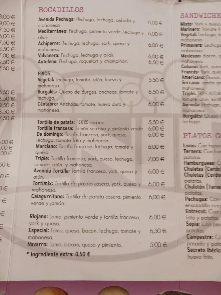 Menu_Bar Artesano Avenida Calahorra_Calahorra La_image_3