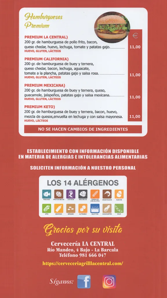 Menu_Cerveceria La Central_Cambre_immagine_2