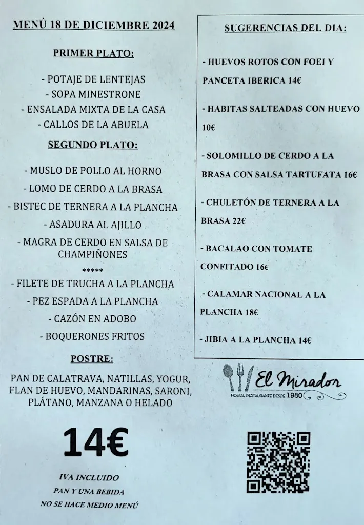 Menu_Hostal Restaurante El Mirador_Cortes y Graena_image_1