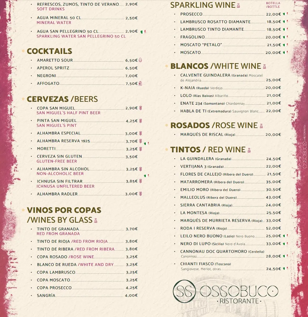 Menu_Ossobuco Ristorante Granada_Darro_image_1