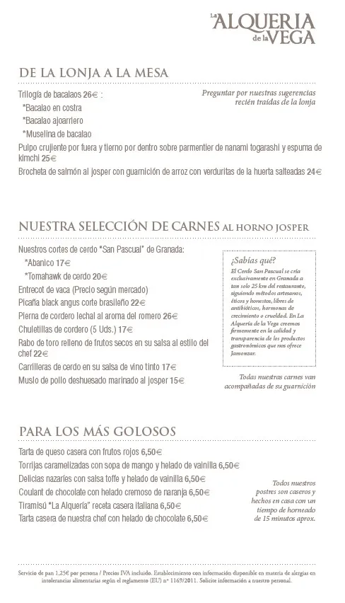 Menu_Restaurant La Alquería de La Vega_Churriana de la Vega_image_1