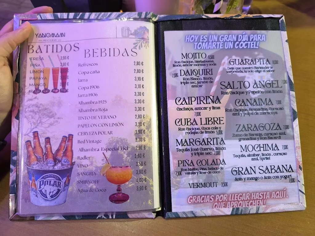 Menu_Yanomami Restobar_Churriana de la Vega_image_1