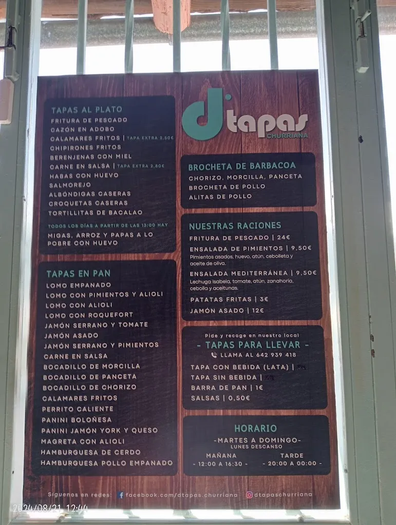 Menu_Bar D'TAPAS CHURRIANA_Churriana de la Vega_image_1
