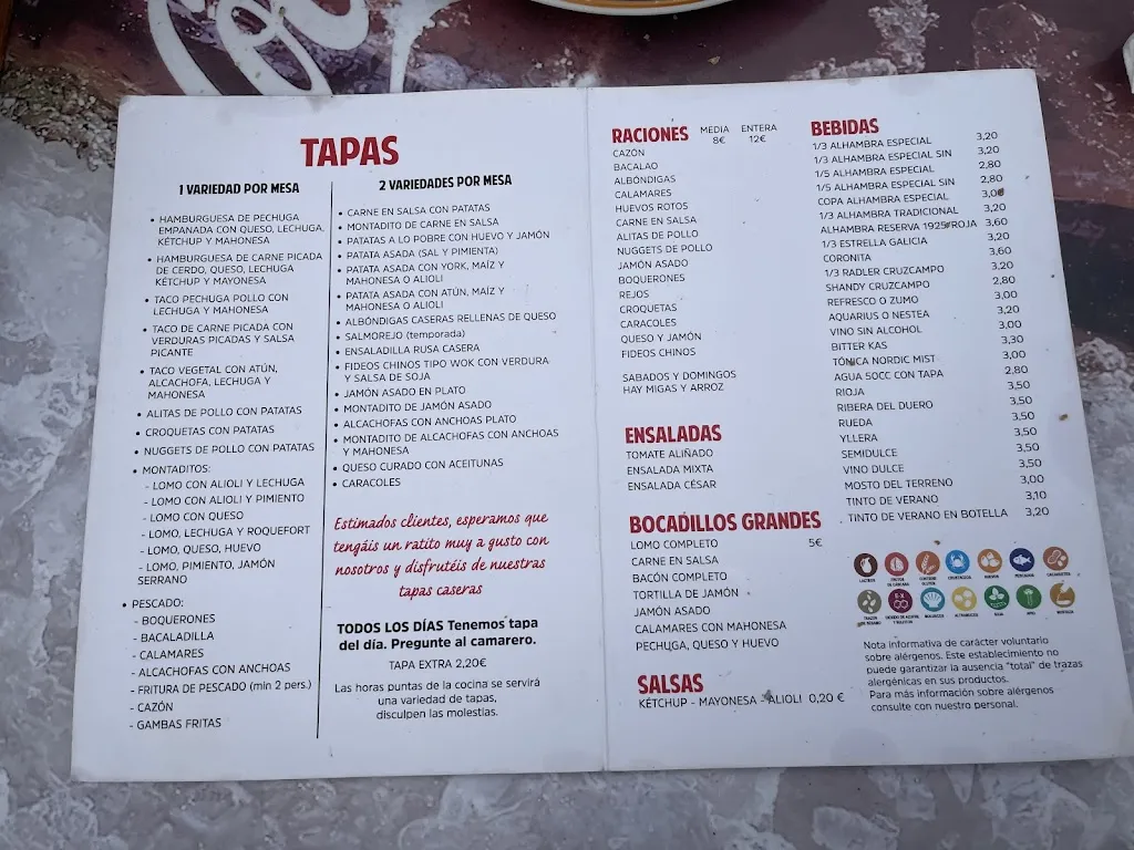 Menu_La Taberna De Fany_Churriana de la Vega_image_1