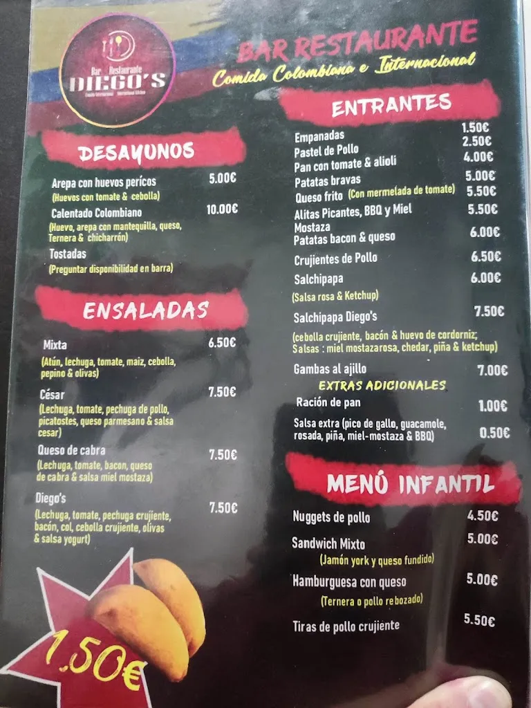 Menu_Bar Restaurante Diego's_Almoradí_image_1