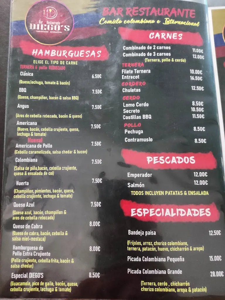 Menu_Bar Restaurante Diego's_Almoradí_image_2