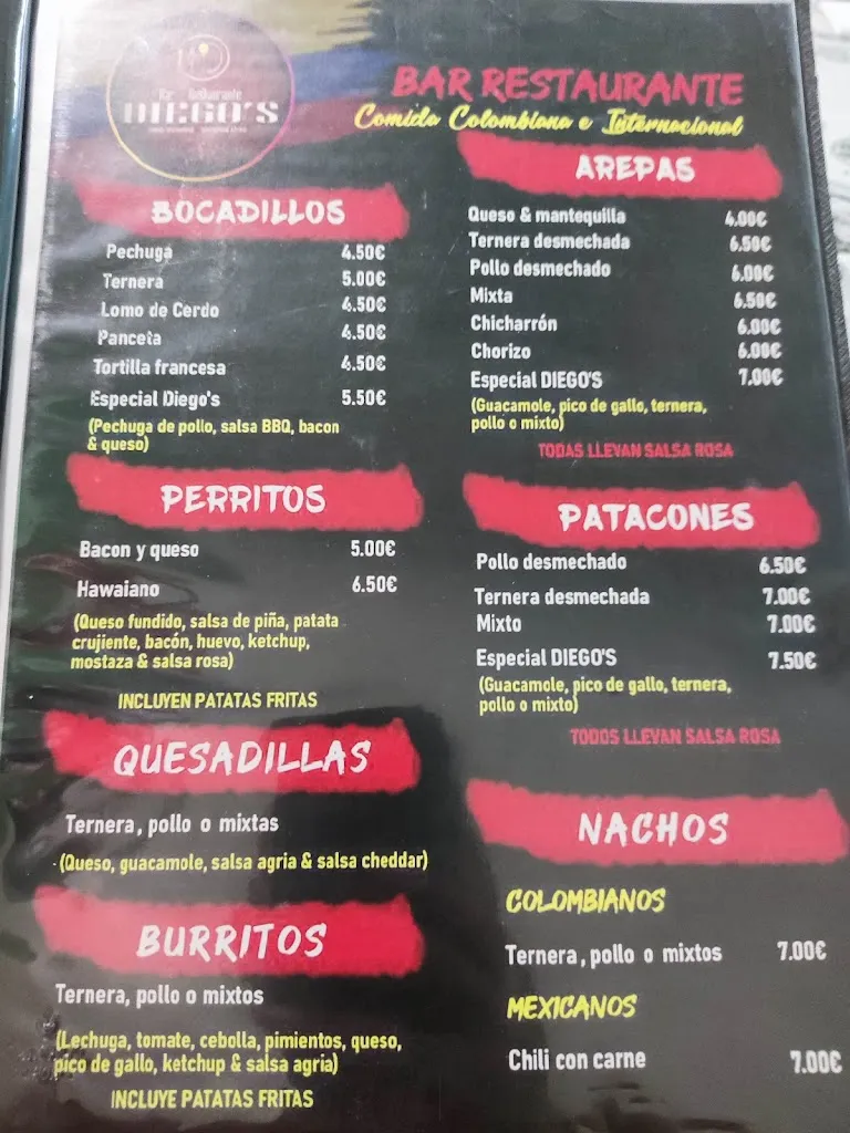 Menu_Bar Restaurante Diego's_Almoradí_image_4