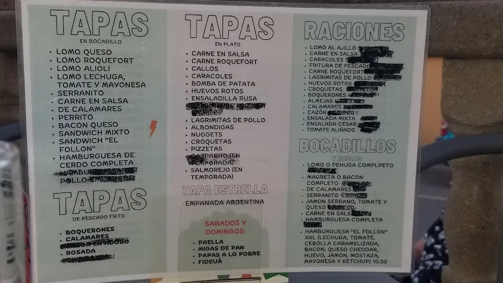 Menu_Cafe Bar El Follón de la Tapa_Cúllar Vega_image_3