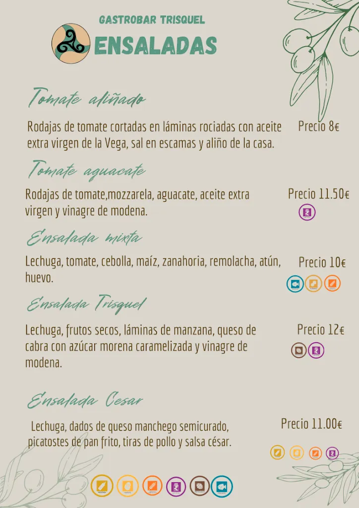 Menu_Bar restaurante El Rincón del Tito Paco/ gastrobar Trisquel_Cúllar Vega_immagine_1