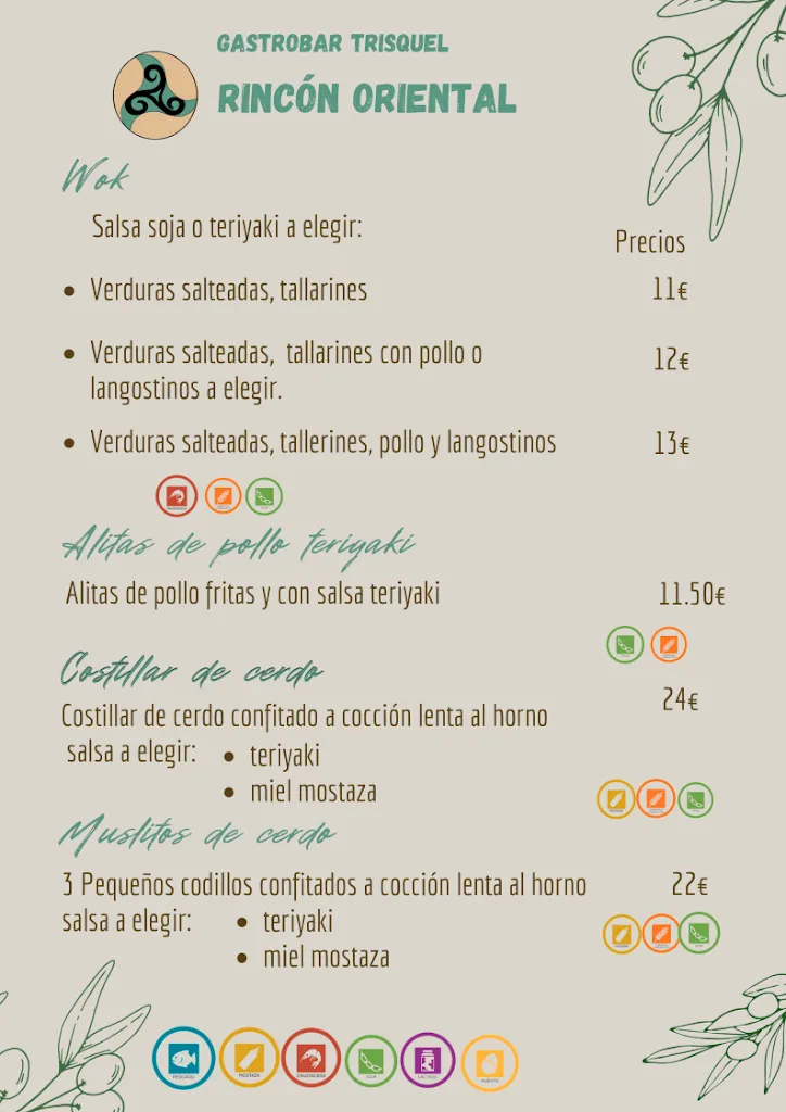 Menu_Bar restaurante El Rincón del Tito Paco/ gastrobar Trisquel_Cúllar Vega_immagine_2