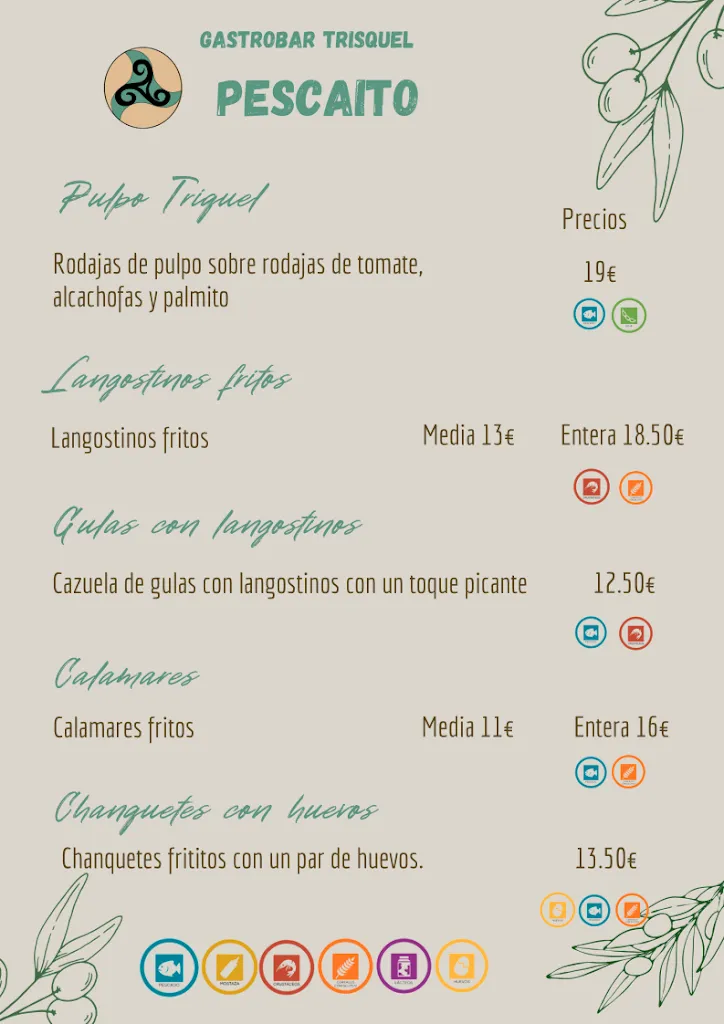 Menu_Bar restaurante El Rincón del Tito Paco/ gastrobar Trisquel_Cúllar Vega_immagine_3