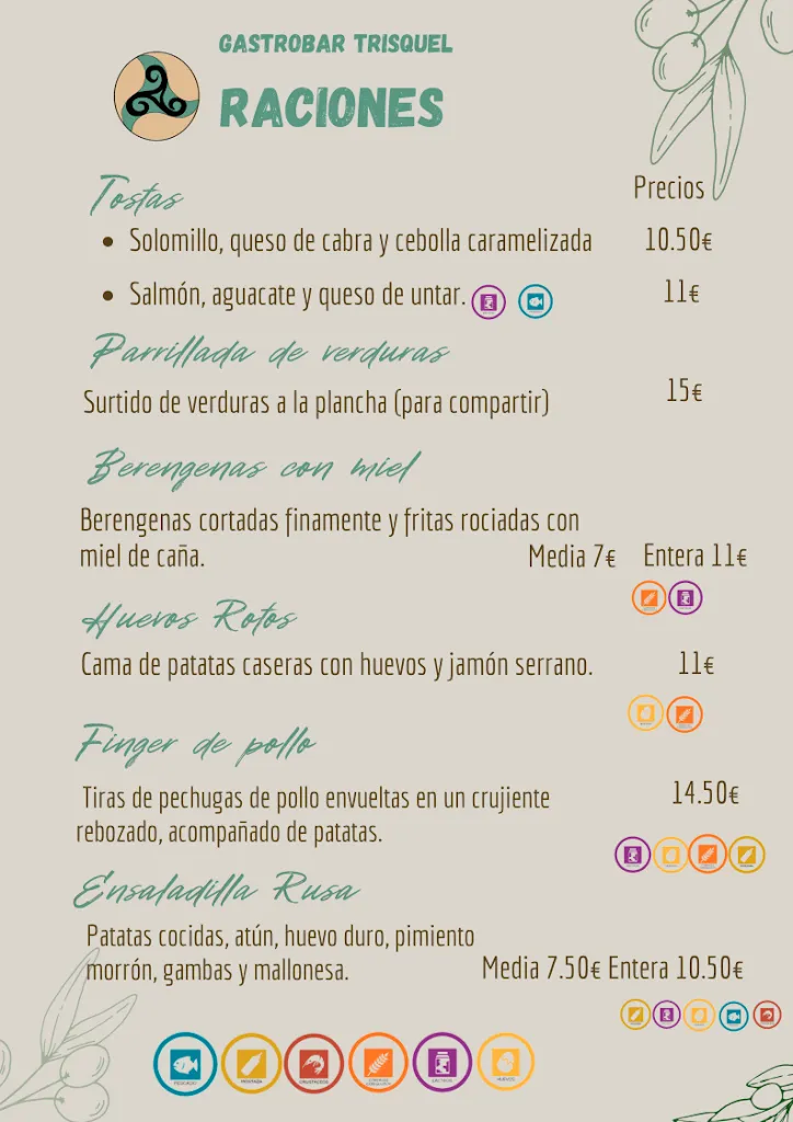 Menu_Bar restaurante El Rincón del Tito Paco/ gastrobar Trisquel_Cúllar Vega_immagine_4