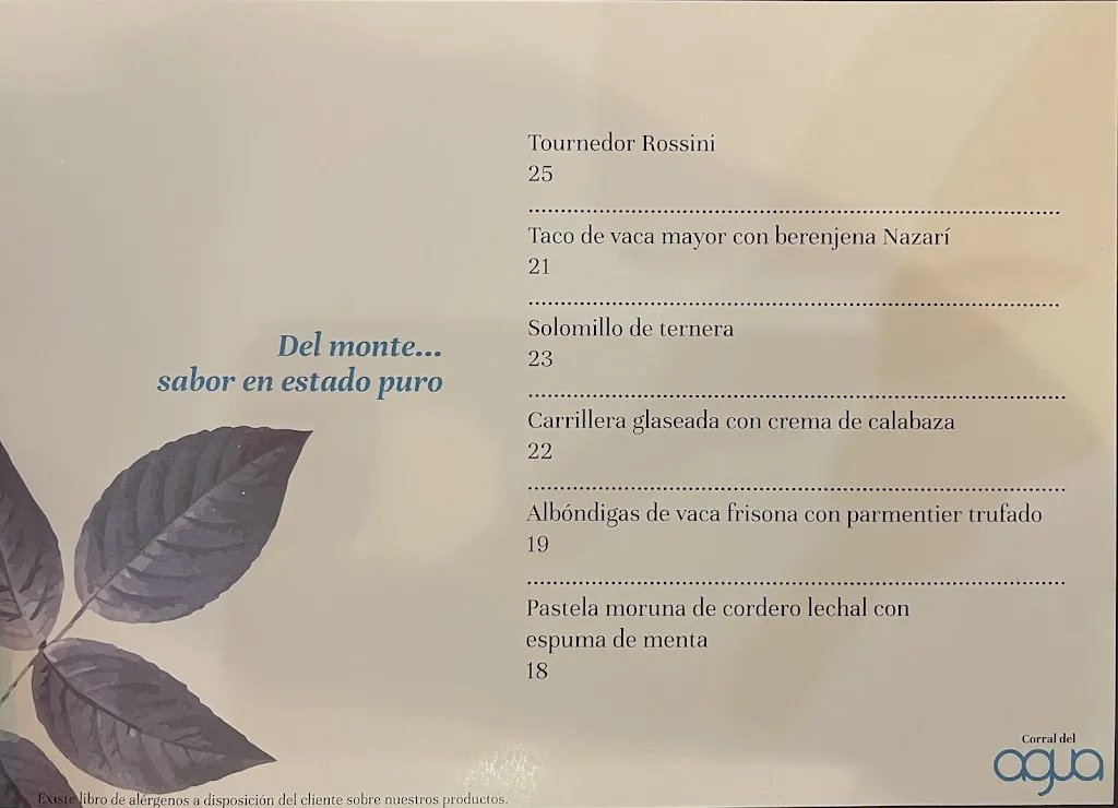 Menu_Restaurante Corral del agua (Granada)_Cúllar Vega_image_2