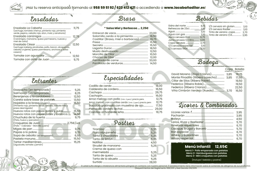 Menu_Brasería La Cabaña de Dílar_Dílar_immagine_1