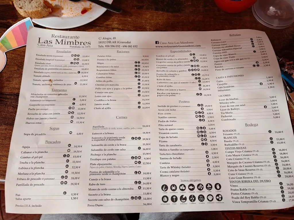 Menu_Restaurante las Mimbres Casa Ana_Dílar_image_2