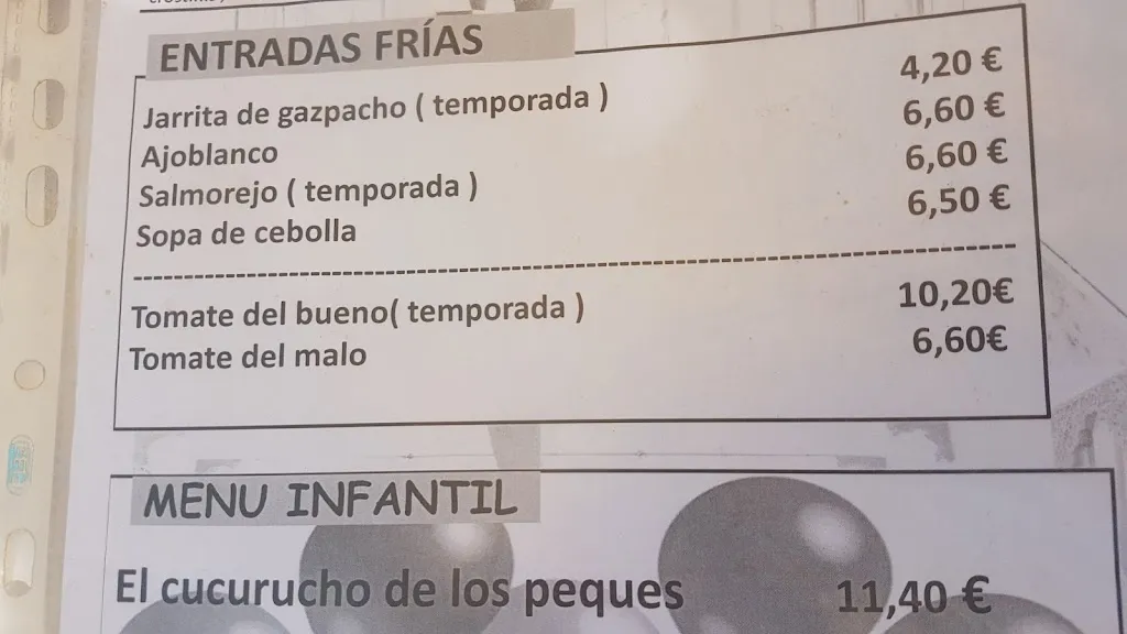 Menu_Venta La Casucha_Dílar_immagine_1