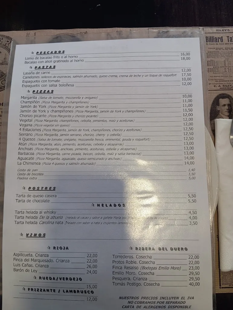 Menu_La Chimenea Restaurante_Dílar_image_1