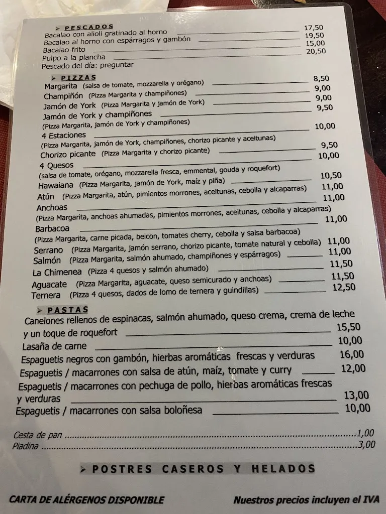 Menu_La Chimenea Restaurante_Dílar_image_2