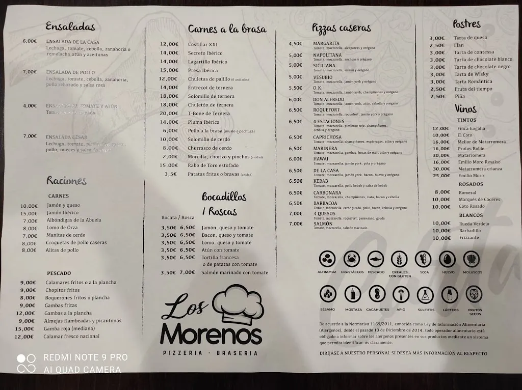Menu_bar los morenos_Cúllar_image_2