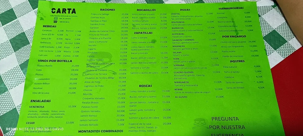 Menu_Bar El Veneno_Freila_image_1