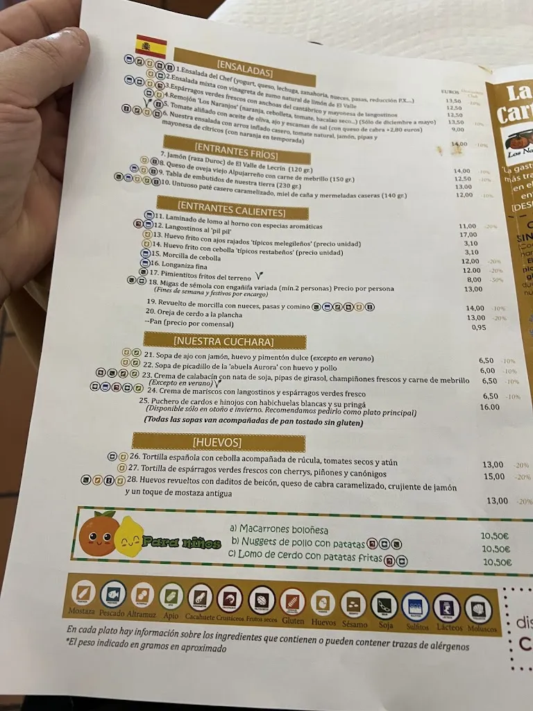 Menu_Restaurante Los Naranjos_Guajares Los_image_1