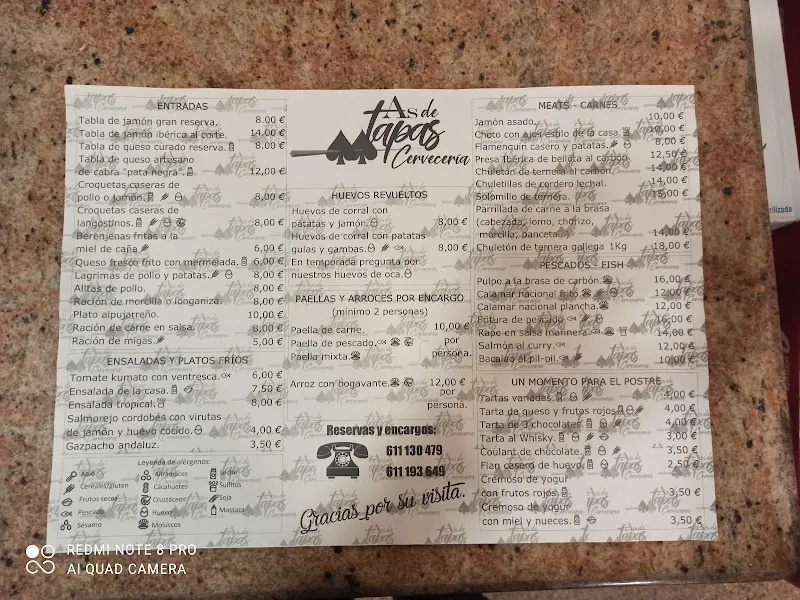 Menu_As de tapas_Gójar_immagine_2