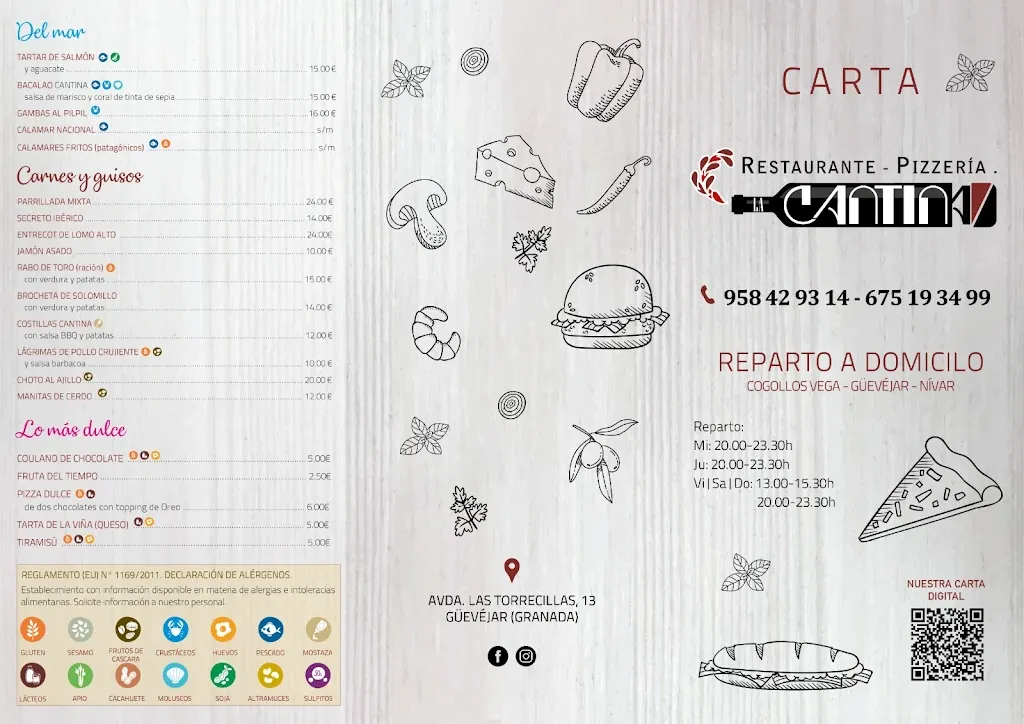 Menu_Pizzeria Restaurante La Cantina_Güevéjar_image_2