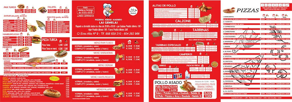 Menu_Pizzeria,Kebab,Asadero. Las Gemelas_Gabias Las_image_2