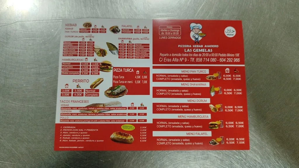 Menu_Pizzeria,Kebab,Asadero. Las Gemelas_Gabias Las_image_4