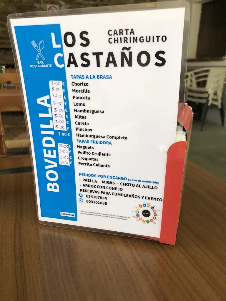 Menu_Los Castaňos chiringuito_Huéneja_image_1