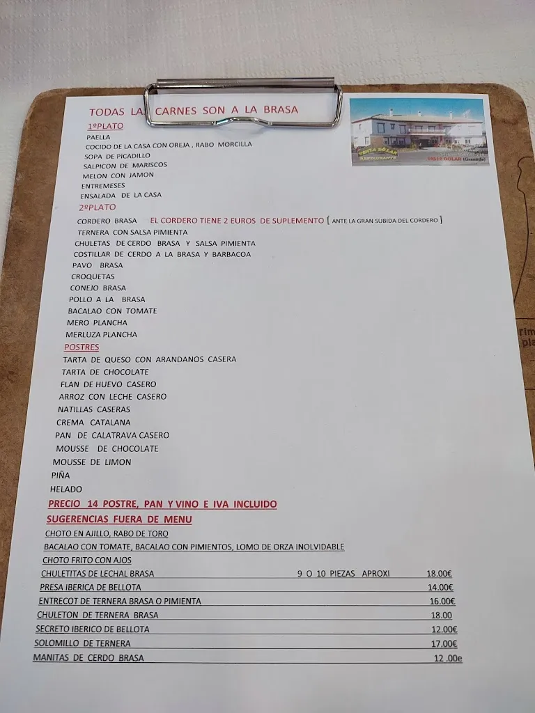 Menu_Restaurante Hostal Venta Dólar_Huéneja_image_1