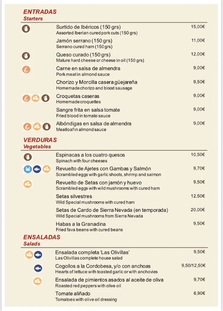 Menu_Restaurante Las Olivillas_Güejar Sierra_image_1