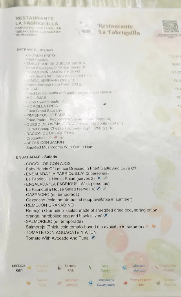 Menu_Restaurante La Fabriquilla_Güejar Sierra_image_2